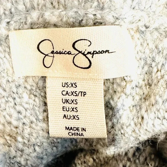 JESSICA SIMPSON Women Long Sleeve Pull-Over Turtle Neck Gray/Blu Sweater Sz XS - Picture 12 of 14